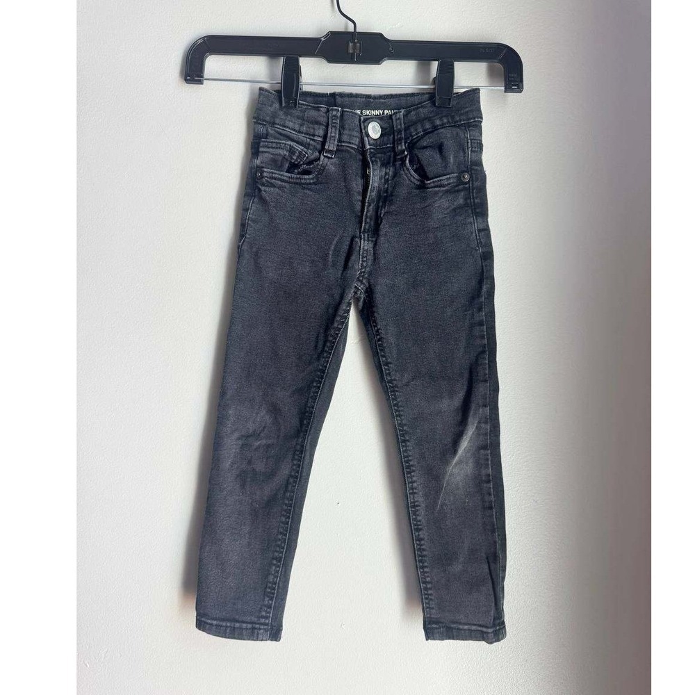 Zara The Skinny Pant Washed Black Charcoal Denim Jeans 4T Y2K Streetwear